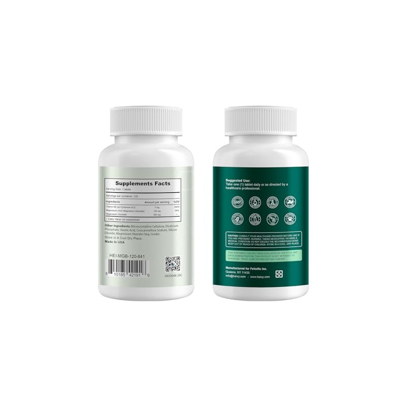 Heivy Magnesium GLYCINATE with B6 120 ct