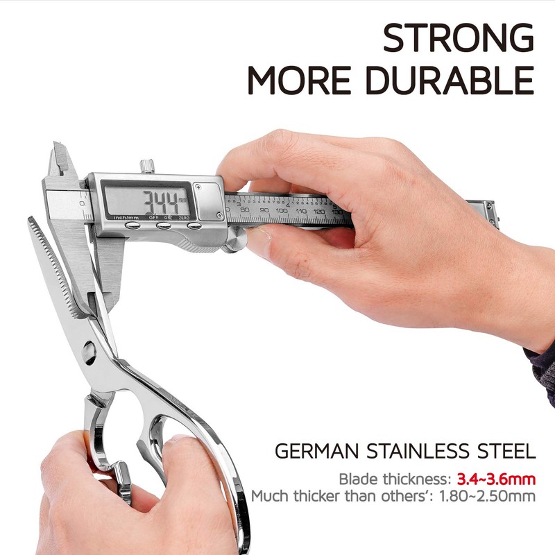 Multi-Purpose Kitchen Scissors WELLSTAR, Premium Stainless Steel Solid Kitchen Shears