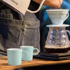 homEdge Mini Procelain Espresso Cup, 4 Ounces / 120 ml Tiny Coffee Mugs Ceramic Demitasse for Espresso, Tea- Set of 6, Turquoise