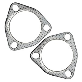 2.5 Inch Exhaust Gaskets Exhaust Gasket 3 Bolts 63.5mm Flange High Temperature Graphite with Fire Ring Replacement Pack of 2