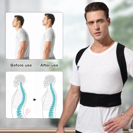 Matsizen 1 x Shoulder Strap Posture Corrector Women Straight Back Straight Back Straightener Posture Corrector Back Men's Posture Corrector Back Women's Back Straightener (XL)