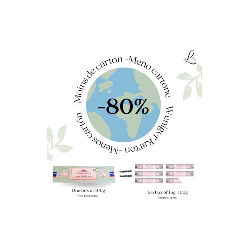 LAMARE Satya White Sage Incense Sticks 1 Pack of 100g