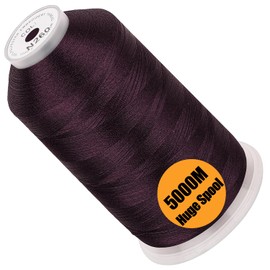 New brothread - Single Huge Spool 5000M Each Polyester Embroidery Machine Thread 40WT for Commercial and Domestic Machines -Dark Sepia (Janome Color)