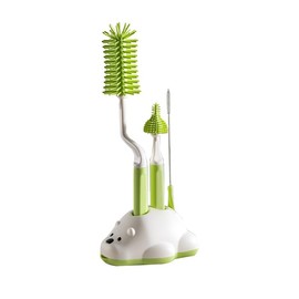 WADY Kit de Cepillos para Biberón, Cepillos de Limpieza para Botellas, Incluye Cepillo de Silicona para Biberones, Estante de Secado, Cepillo para Pezones, Cepillo Limpiador de Pajitas