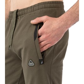 SCR SPORTSWEAR Men's Tall Athletic Pants - Extra Long Mens Sweatpants, 36 inch Inseam Travel Lounge Sweat Pants with Zipper Pockets for Tall Men, Open Bottom, Medium Tall, Khaki Green 32Wx36L