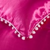 Bedorm Luxury Silky Comforter Full Hot Pink Satin Bedding Comforter