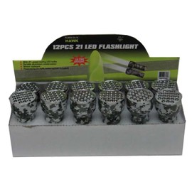 GLOW PRO 12-Piece Set | 21-LED Flashlights | 3.5" (8.9 cm) Desert-Sand Camouflage | Water & Shock Resistant | Solid Aluminum | Wrist Strap | Requires 3 "AAA Batteries (Not Included)