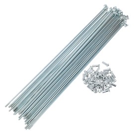 A ABSOPRO 36 Set 13G Bicycle Spokes 251mm Bike Wheel Spokes Galvanized Carbon Steel Silver Tone