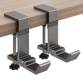 Pack of 2 Headphone Stands, Adjustable Headset Holder, Headphone Holder, Gaming Headset Holder for Keys, Pockets, Single Layer Hook, for Office Tables, Computer Desks