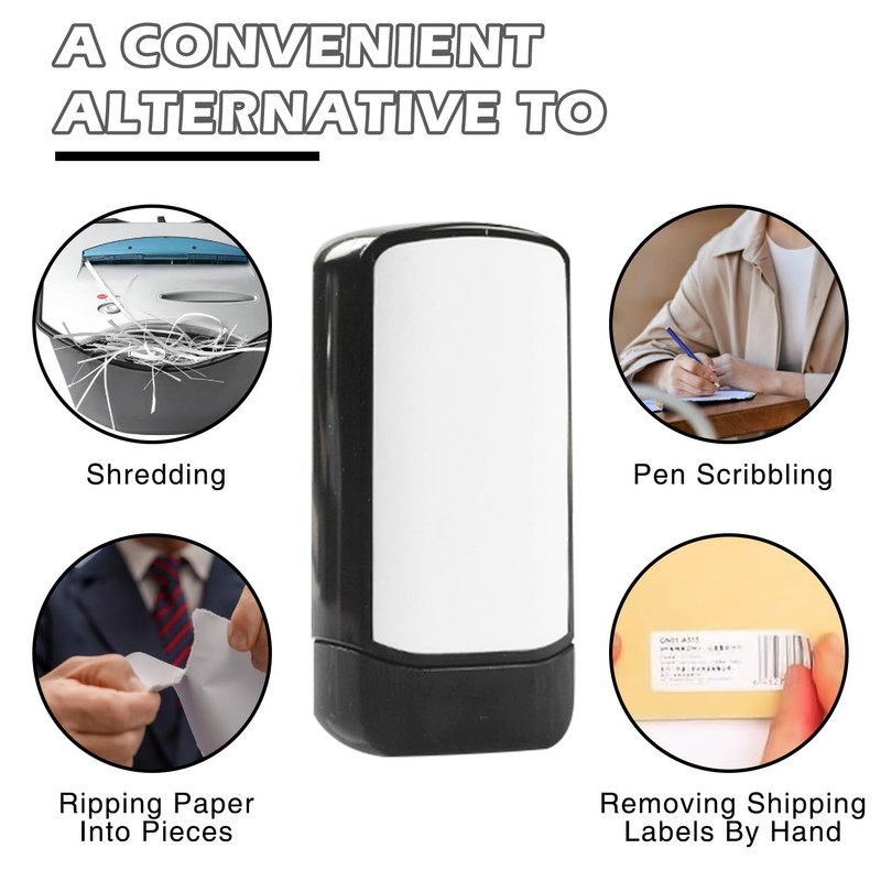 Ninnyi 2 Pack Address Blocker Stamp, Data Defender Roller Stamp