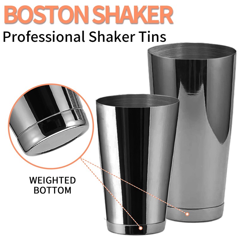 Stainless Steel Cocktail Shaker 2 Piece 18oz Unweighted & 28oz