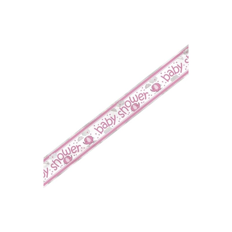 Baby Shower 6ft Banner Pink Girls – Cute Elephant &