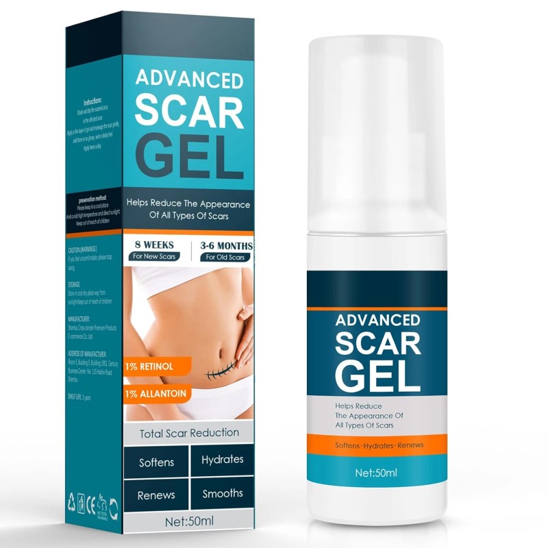 Scar Gel, Scar Cream, Advance Scar Gel for Surgical Scars,Face,Bod<wbr/>y,Leg,