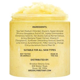 Brooklyn Botany Sweet Orange - Exfoliante corporal hidratante y exfoliante para el cuerpo, cara, manos, pies, combate las estrías, líneas finas, arrugas, gran regalo para mujeres y hombres, 10 onzas