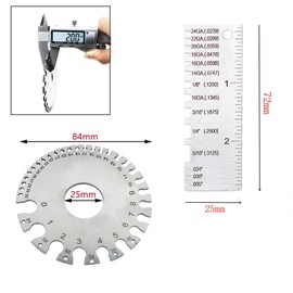 Juliyeh 2Pack Sheet Metal Gauge Wire/Metal Gauge Tool Stainless Steel Welding Gage Plated Size Inspection Tool and Dual-Sided Wire Gauge Cable Sheet Gage Standard Thickness Metal Gauge