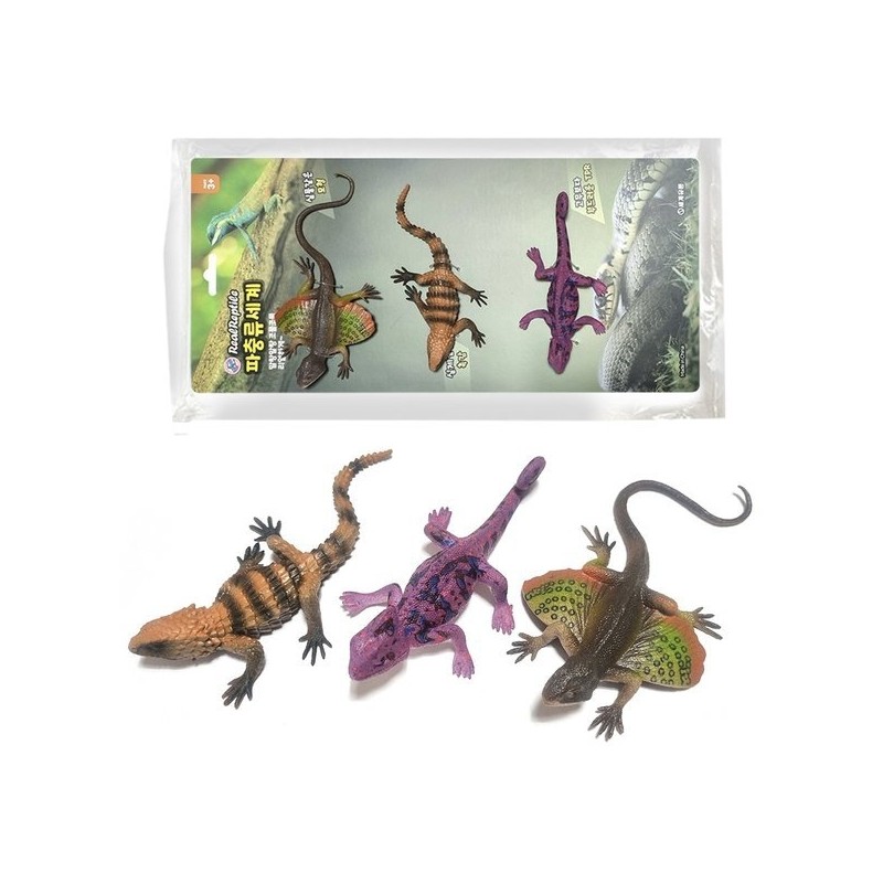 Reptile World Cutie Lizard 3P / Flexible and durable TPR