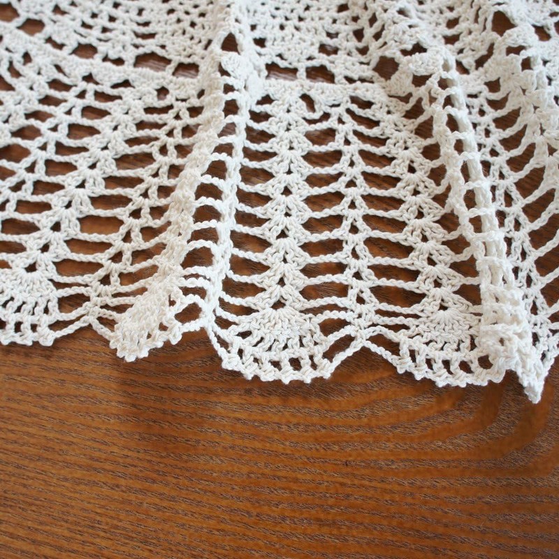 USTIDE Handmade Crochet Tablecloth 100% Cotton Soft Table Cloth Romantic