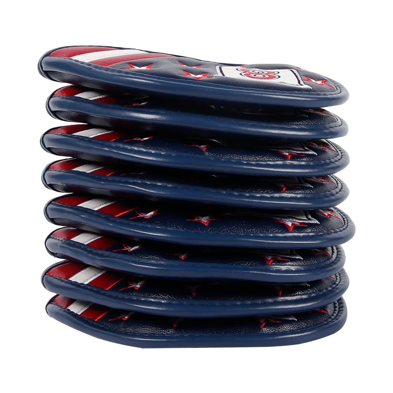 Leather Golf Club Iron Head Covers 9 Piece Set Headcover