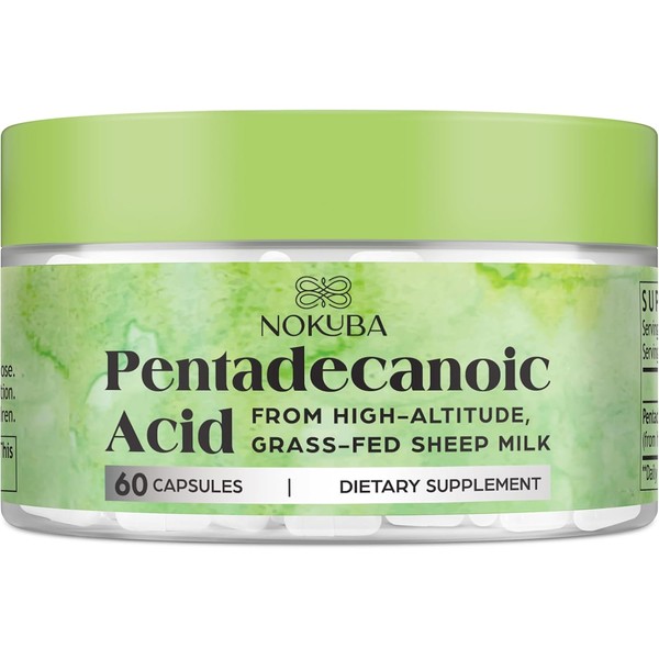 Nokuba C15:0 Pentadecanoic Acid Supplement | Omega 3, Coq10, Urolithin