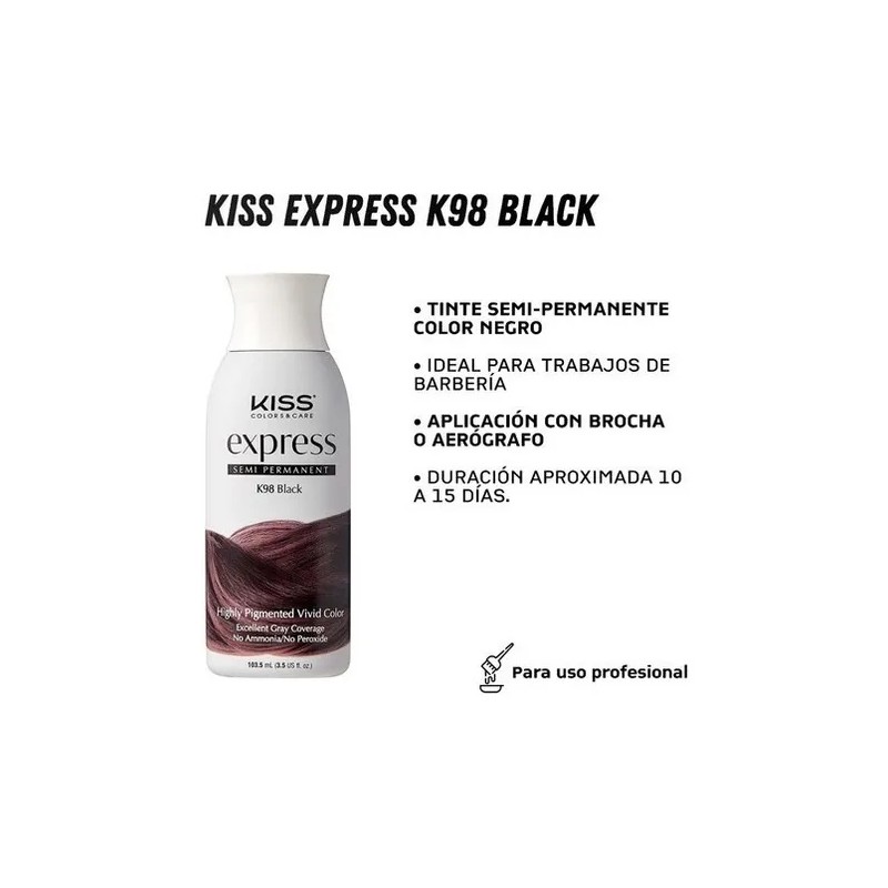 Kiss Express K98 Negro Tinte Semi Permanente