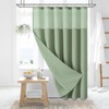 Dynamene Extra Long Shower Curtain, 84 Inch Long Waffle Fabric