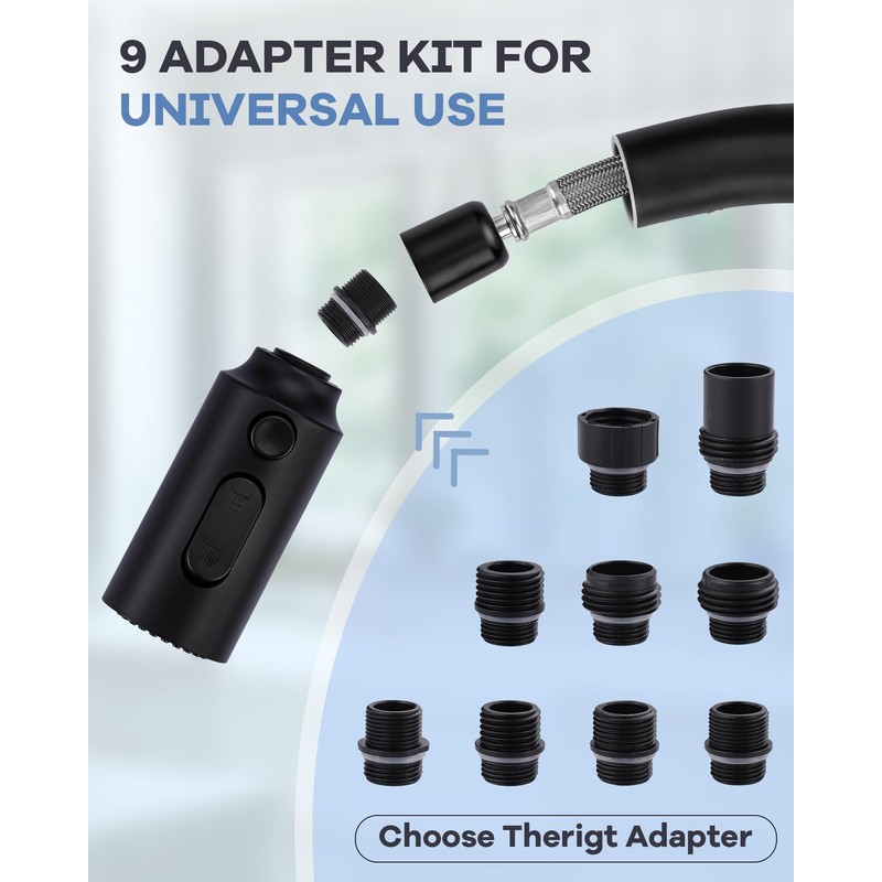 [New Upgrade] iVIGA Pull Down Faucet Sprayer Head Replacement, Stainless