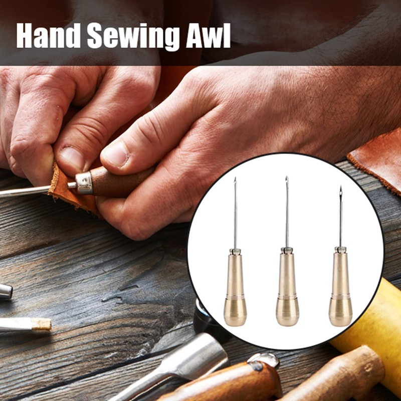 Copper Handle Sewing Awl, Leather Stitching Awl Set Speedy Stitch