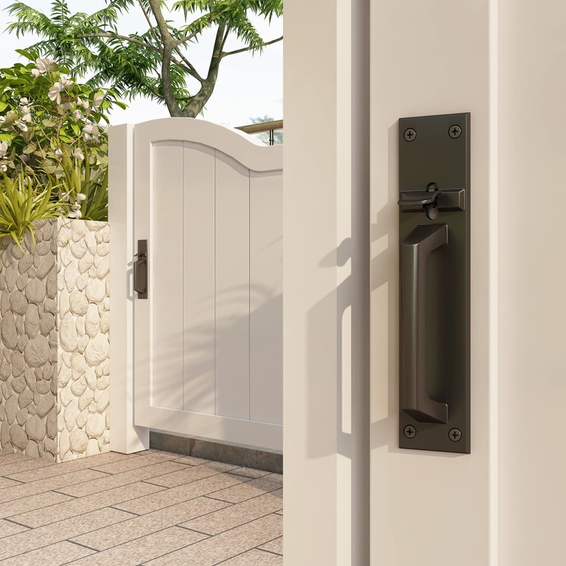Sdstone Gate Latch Heavy Duty for Wooden Fence，Aluminum Two Sided