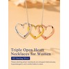 Suplight Heart Pendant Neckalces for Women, Triple Floating Heart Necklaces