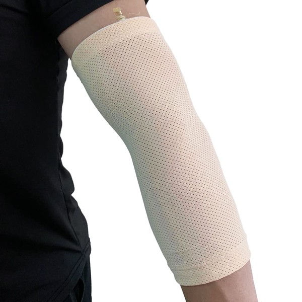 Arm PICC Line Sleeve Protector Elbow Breathable Cast Cover Accessory for Arm Circumference 12.2"-14" Camel (L)