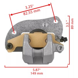 Caltric Front Left Brake Caliper w/ Disc Rotor for Yamaha Grizzly 700 YFM700 4x4 2007-24