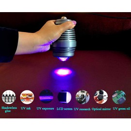 UV Curing Light High Power 100W UV Lamp 395NM for Resin Shadowless Glue 3D Printer Green Oil Research LCD Screen Curing 100-230V (395NM)