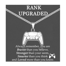EPVIDO Gamer Gifts for Teen Boy Game Controller Necklace for Boy Men Birthday Christmas Graduation Stuff Gaming Jewelry