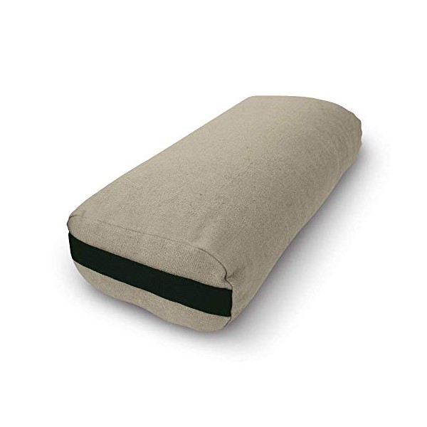 Bean Products Yoga Bolster - Handcrafted in The USA with Eco Friendly Materials - Studio Grade Support Cushion That Elevates Your Practice & Lasts Longer - Rectangle, Cotton Natural