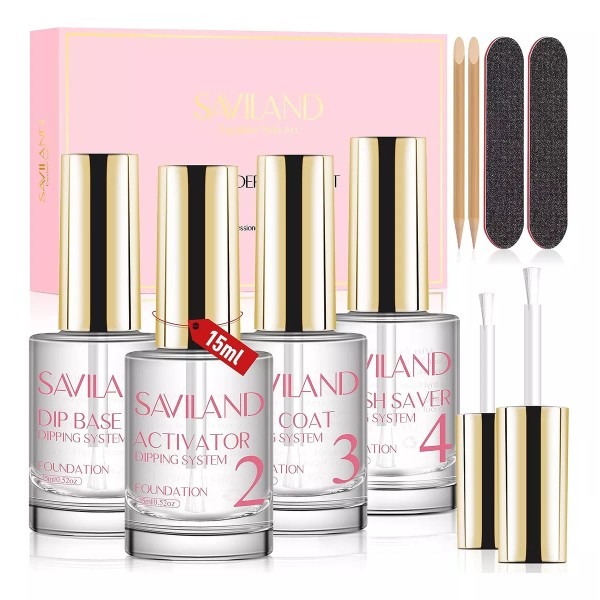 Saviland Dip Powder Liquid Set 15 Ml/0.5 Oz, 10 Pcs