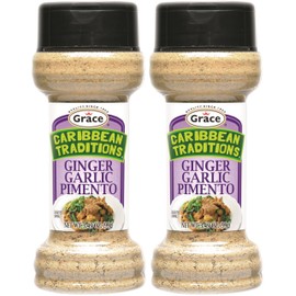 Grace Caribbean Traditions Ginger Garlic Pimento Seasoning 3.49oz - 2 Pack Jamaican Allspice Seasoning & Ginger Seasoning - With Jamaican Pimento Seeds