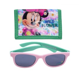 Travel Wallet with Kids Sunglasses UV400 Protection| Kids Purse Card Holder, Girls Sunglasses| Trifold Canvas Slim Wallet, Sports Googles| Zip Coin Pockets with Cute Eye Wear