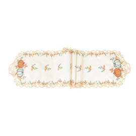 Chlophy Fall Table Runner 54 Inch, Embroidered Pumpkin Autumn Thanksgiving Runner for Table – Cutwork Farmhouse Fall Theme Table Décor for Harvest Celebrations