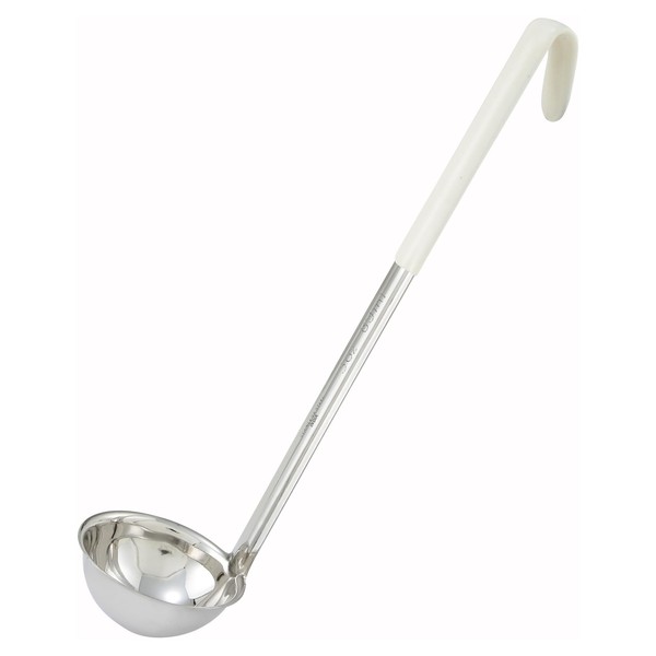 Winco Stainless Steel Ladle with Ivory Handle, 3-Ounce