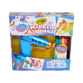 Crayola Marker Airbrush Spray Art Kit, Essential Easter Basket Stuffer for Kids, Battery-Powered Sprayer with 8 Washable Markers & 5 Stencils, DIY Craft Set, Ages 6+