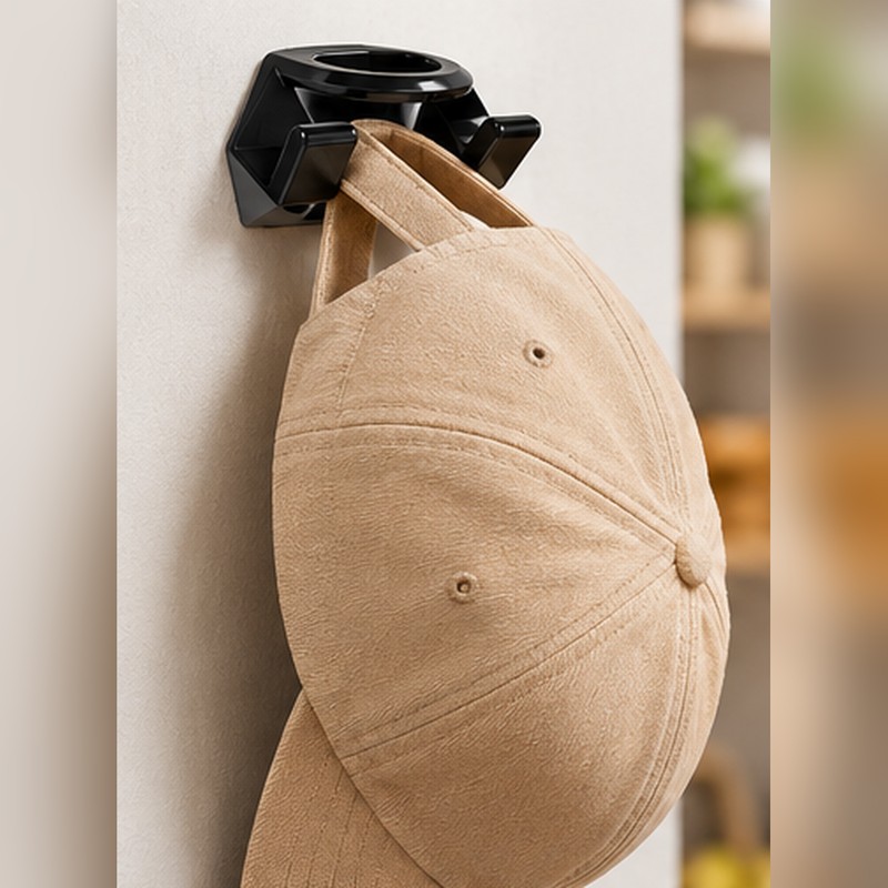 Adhesive Hat Racks for Wall & Door – Plastic No-Drill
