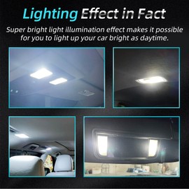 XFLHEHD Silverado Interior Lights Kit for 1988-1998 Chevy Silverado GMC Sierra C1500 K1500 Pickup Truck LED Interior Lights Replacement Package, 6000K Cool White, 2 Map & 1 Dome Lights