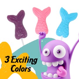 Mermaid Tail Lollipops – 12 Pack – Individually Wrapped Candy Suckers for Mermaid Party Favors, Mermaid Birthday, Mermaid Party Supplies & Goodie Bags