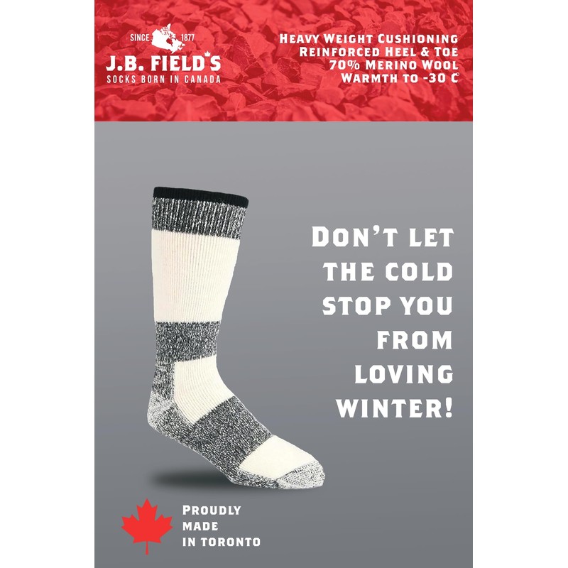 J.B. Field's Extreme -30 Below XLR Winter Sock (2 Pairs)