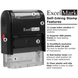 Custom Signature Stamp - Self Inking - Black Ink - Extra Large