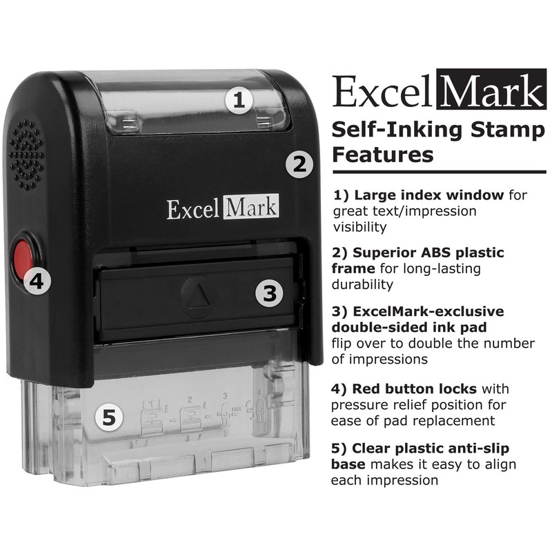 Custom Signature Stamp - Self Inking - Black Ink -