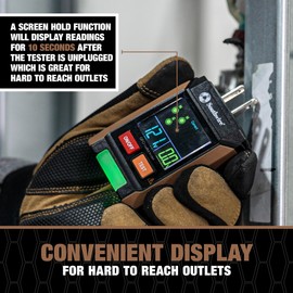 Southwire GFCI Receptacle Tester with LCD Display, 3 Prong, GFCI Tester, 40032S