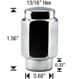 WHITE KNIGHT 4 PIECE LUG NUTS SHORT SHANK 12mm-1.25 R.H 116444