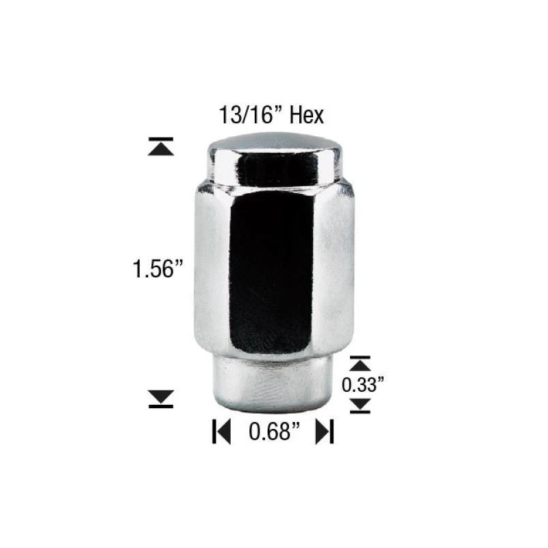 WHITE KNIGHT 4 PIECE LUG NUTS SHORT SHANK 12mm-1.25 R.H