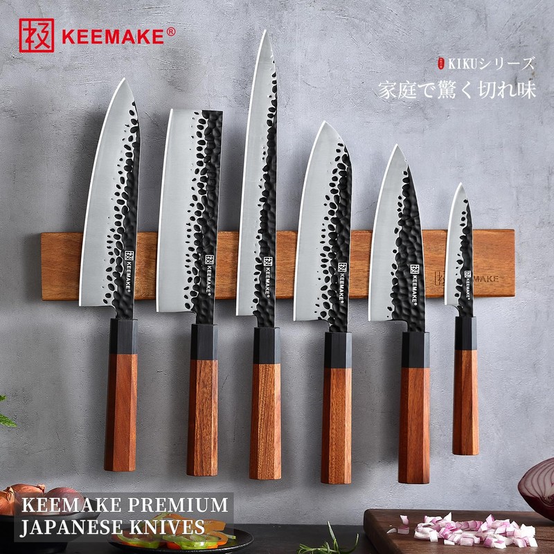 KEEMAKE Deba Knife 6 inch, Double Bevel Japanese 440C Stainless
